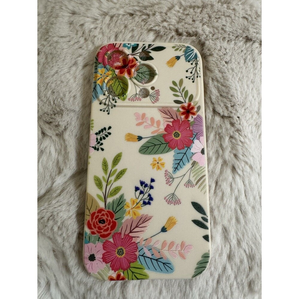IPhone 15 Pro Phone Case Cottagecore Floral Boho Beige Pink Green New Unbranded